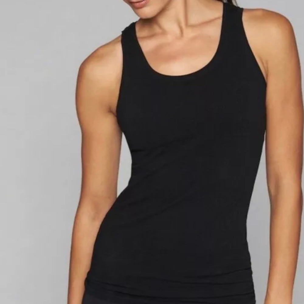 Athleta Black Pura Rib Knit Tank Top Stretch Cami S